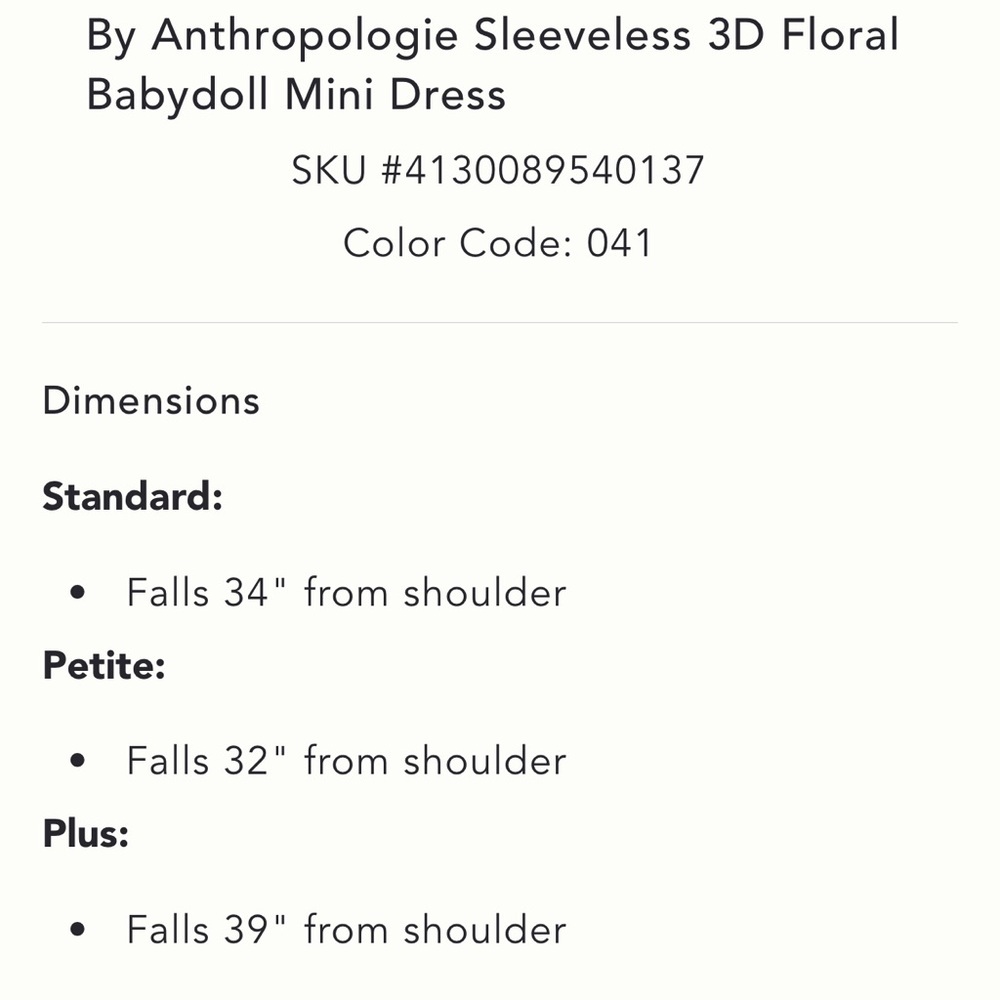 Anthropologie Sleeveless 3D Floral Babydoll Mini Dress - Picture 8 of 10